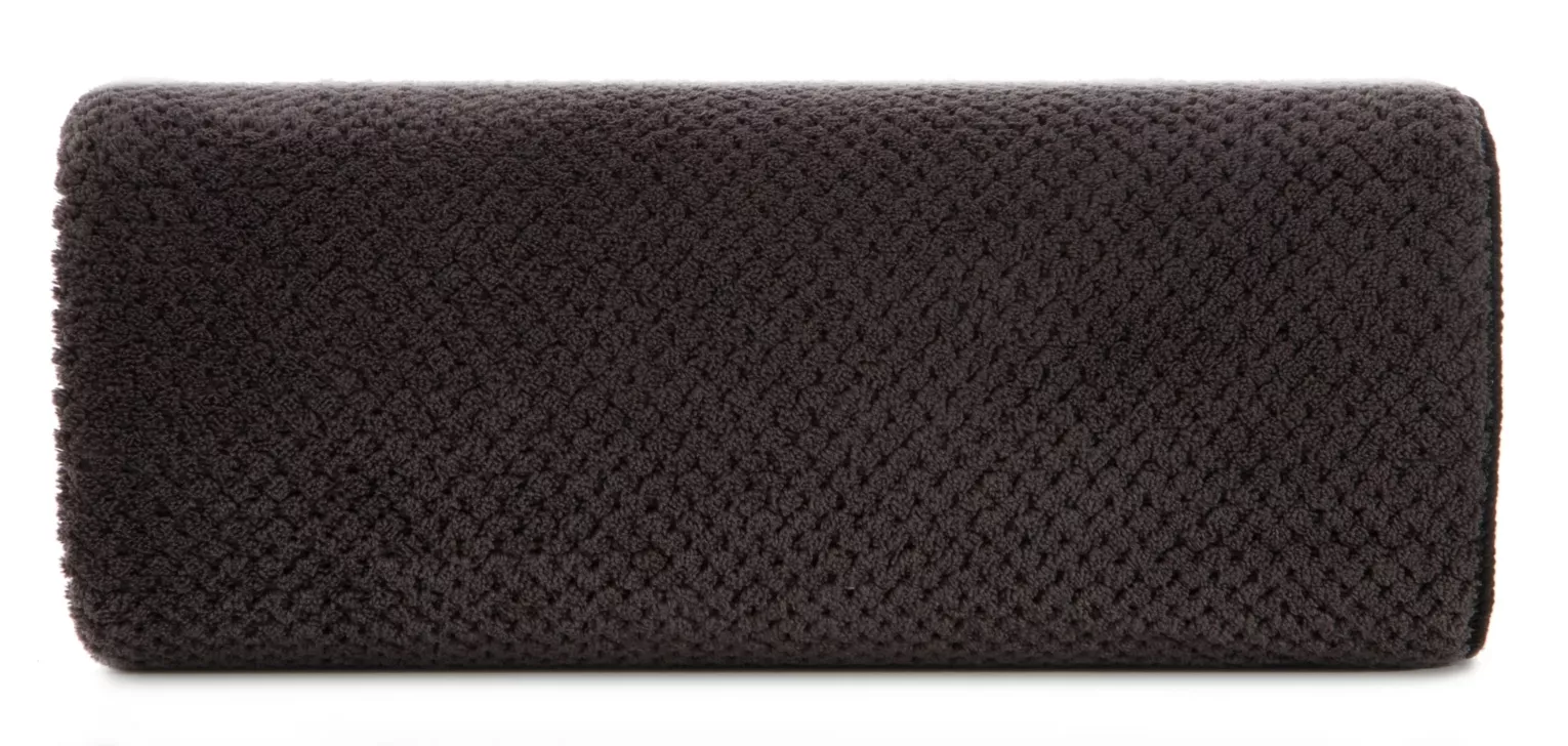 Ręcznik do rąk 30x50 cm szybkoschnący z mikrofibry kolor czarny o ryżowej strukturze 280 g/m2 ZOE 1 Eurofirany