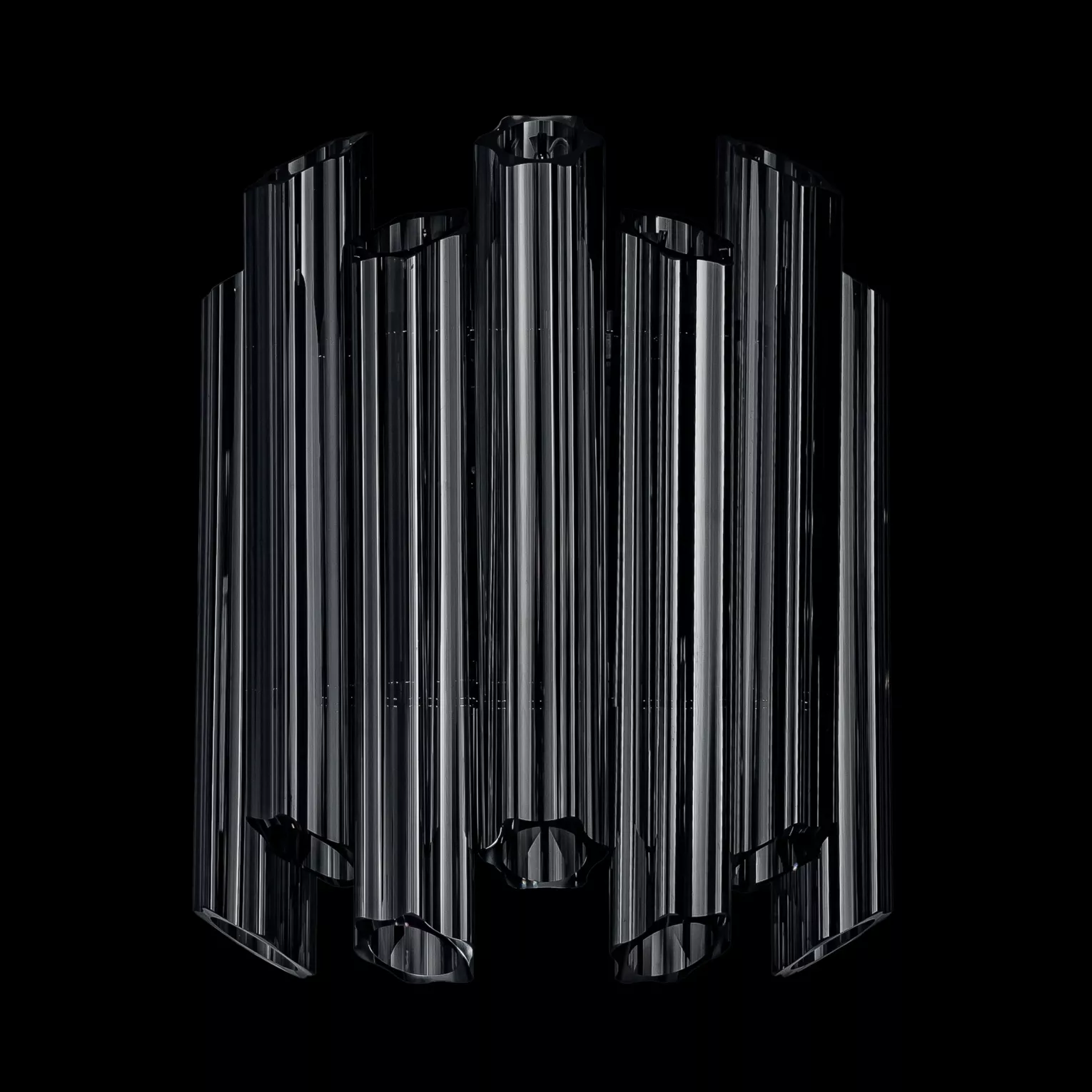 Kinkiet - lampa ścienna do pokoju grafitowa z szklanymi zawieszkami z dymionego szkła 32 x 32 x 38 cm DANA Eurofirany