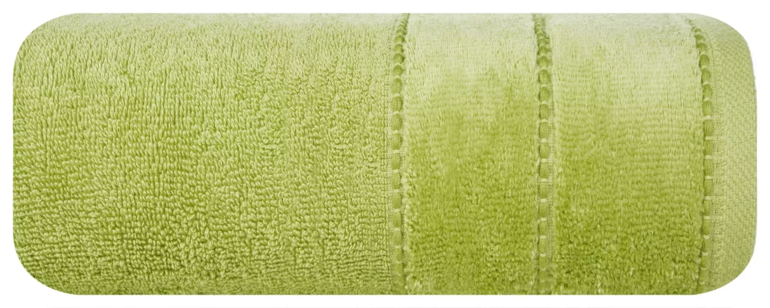 Ręcznik kąpielowy 70x140 cm bawełniany kolor oliwkowy z welwetową bordiurą 500 g/m2 JESSI Eurofirany