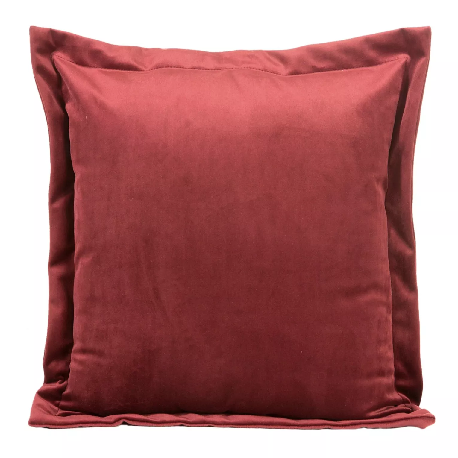 Poszewka na poduszkę 45x45 cm welwetowa z ozdobnymi brzegami ciemnobordowa RIA DIVA LINE Eurofirany