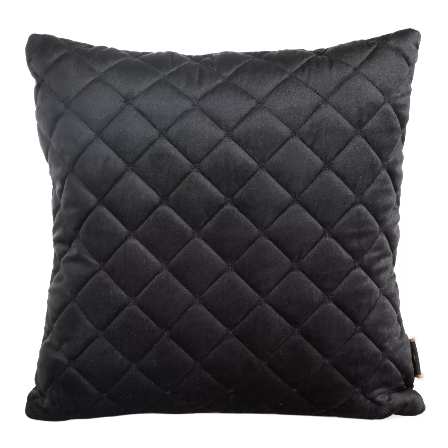 Poszewka na poduszkę 45x45 cm welwetowa pikowana metodą tradycyjnego szycia czarna RIA 1 EUROFIRANY PREMIUM