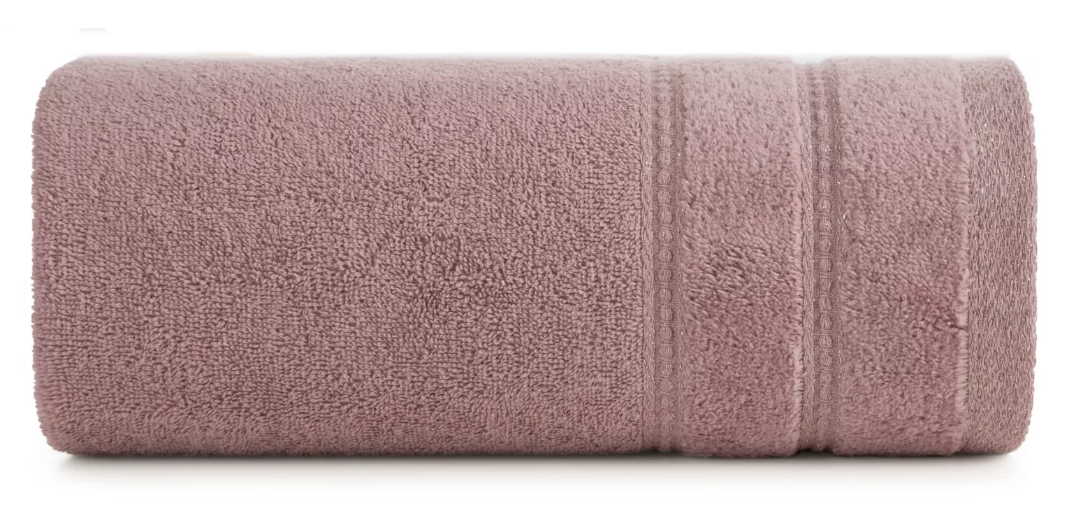 Ręcznik kąpielowy 50x90 cm bawełniany kolor liliowy zdobiony błyszczącymi paseczkami 500 g/m2 GLORY 4 Eurofirany