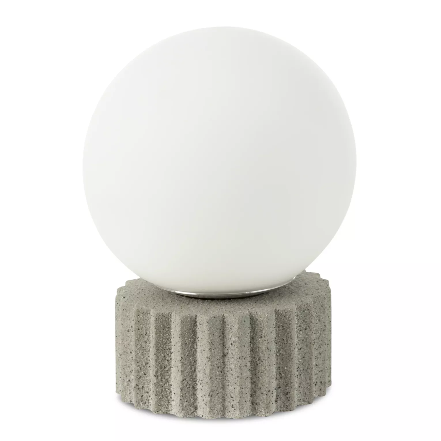 Lampa stołowa nocna biało, popielata ASPEN wykonana na podstawie z betonu Eurofirany