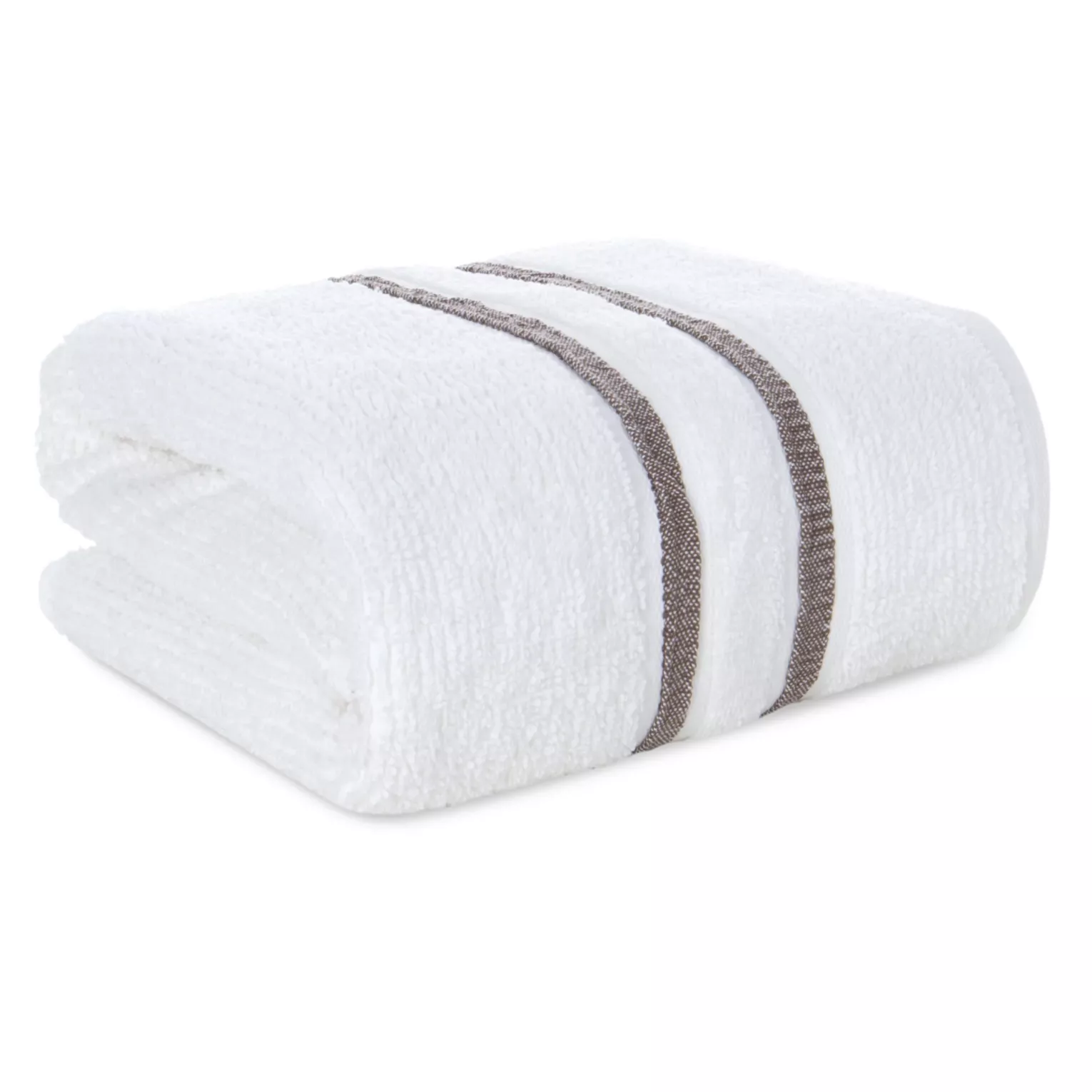 Ręcznik do rąk 30x50 cm bawełniany kolor biały w kontrastujące pasy 500 g/m2 DINA Eurofirany