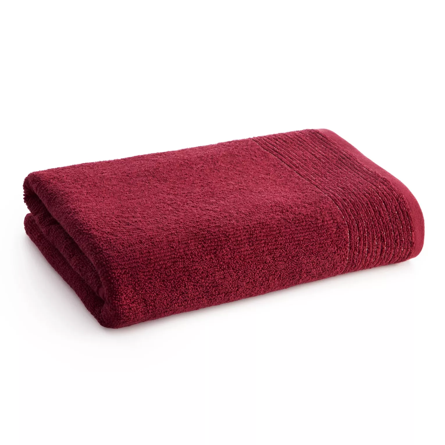 Ręcznik do rąk 30x50 cm bawełniany kolor bordowy zdobiony błyszczącą bordiurą 500 g/m2 LARI Eurofirany