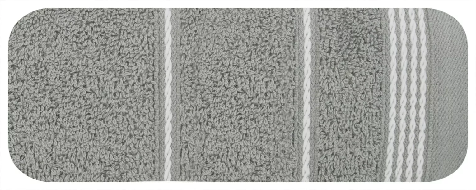 Ręcznik do rąk 30x50 cm bawełniany kolor jasnopopielaty ze stębnowaną bordiurą 500 g/m2 MIRA Eurofirany