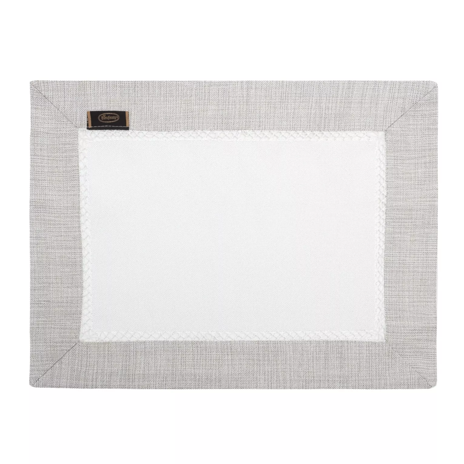 Komplet serwet 4 szt biało, srebrny 30x40 cm EMMA z mereżką i ozdobną listwą 4 szt