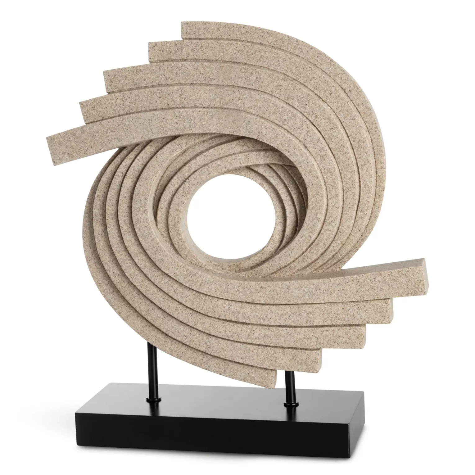 Figurka beżowa w formie spiralnej rzeźby 28x8x32 cm Eurofirany