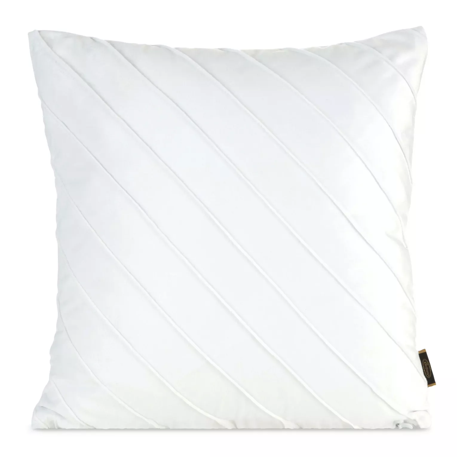 Poszewka na poduszkę 45x45 cm welwetowa z ozdobnym geometrycznym przeszywanym wzorem biała NALA EUROFIRANY PREMIUM