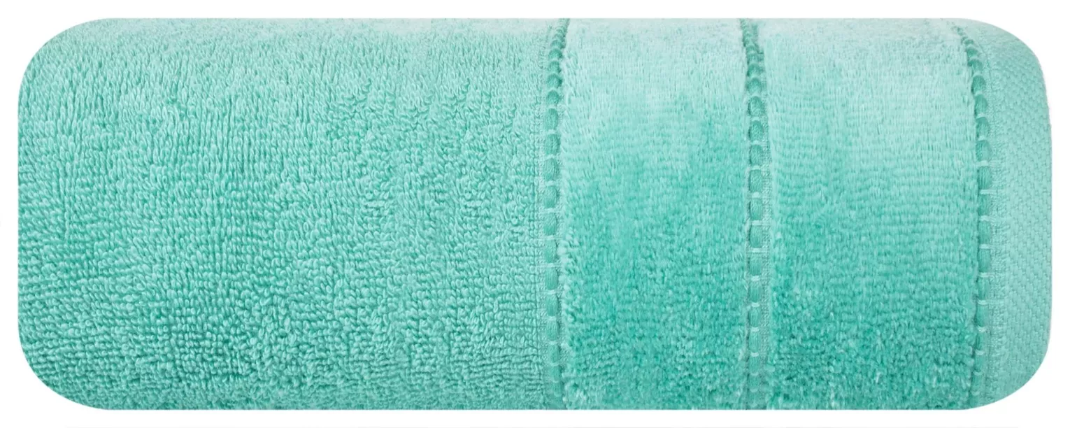 Ręcznik kąpielowy 70x140 cm bawełniany kolor miętowy z welwetową bordiurą 500 g/m2 JESSI Eurofirany