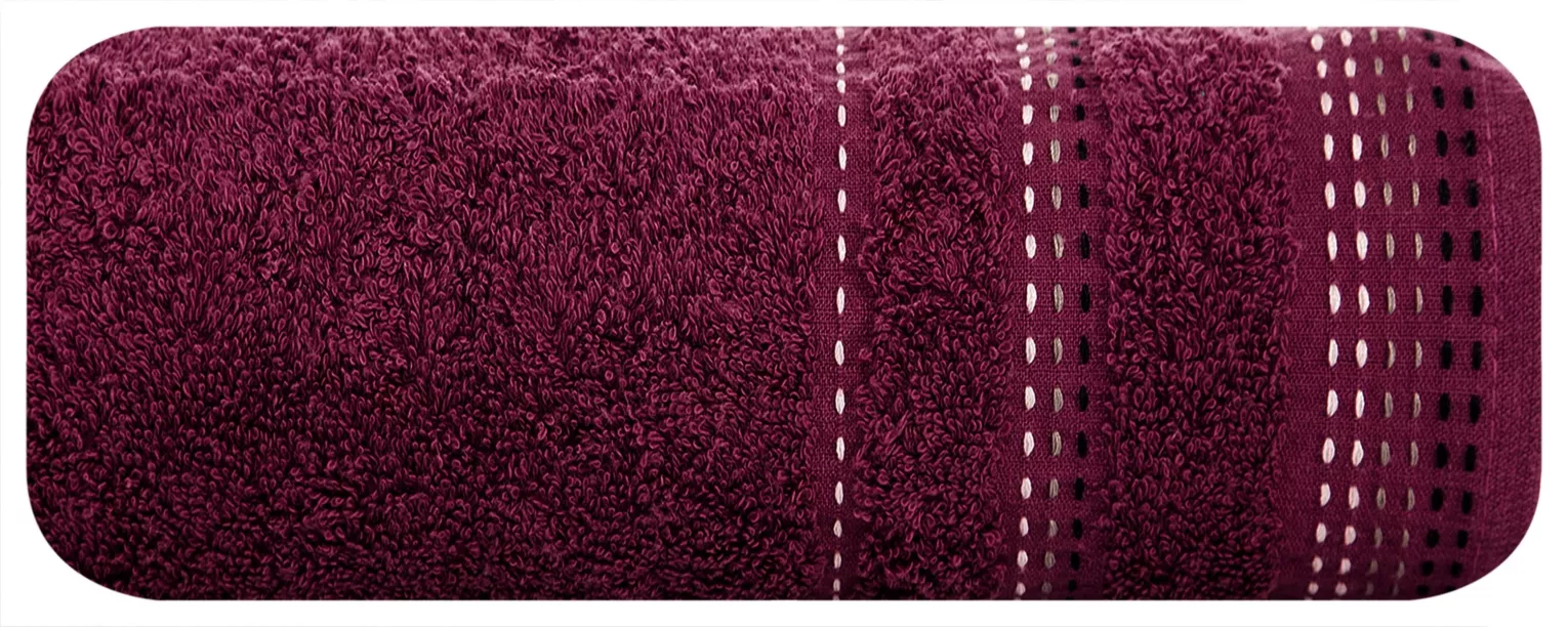 Ręcznik kąpielowy 70x140 cm bawełniany kolor fioletowy z ozdobnym stębnowaniem 500 g/m2 POLA Eurofirany