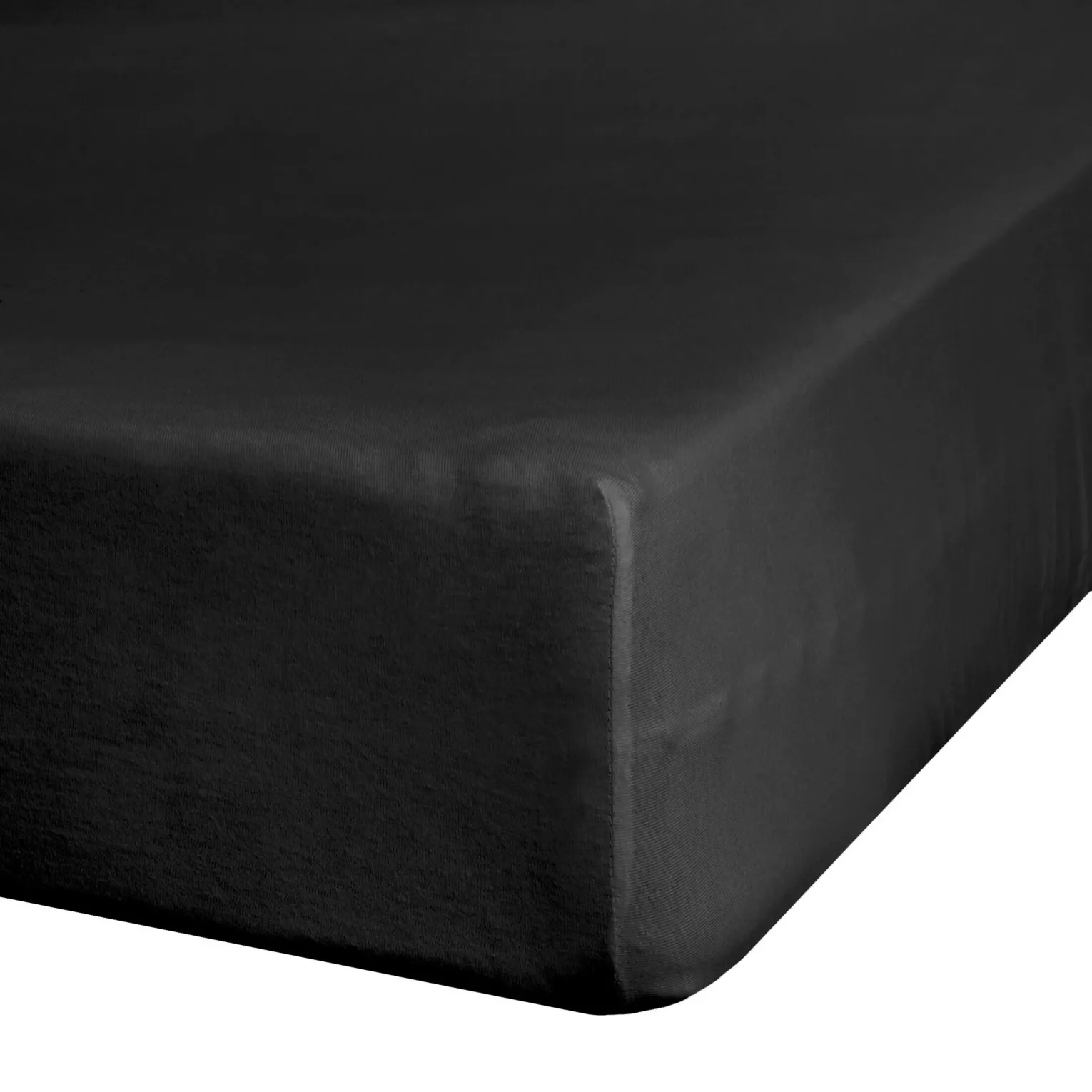 Prześcieradło jersey z gumką 160x200 cm z bawełny kolor czarny 140 g/m2 Eurofirany