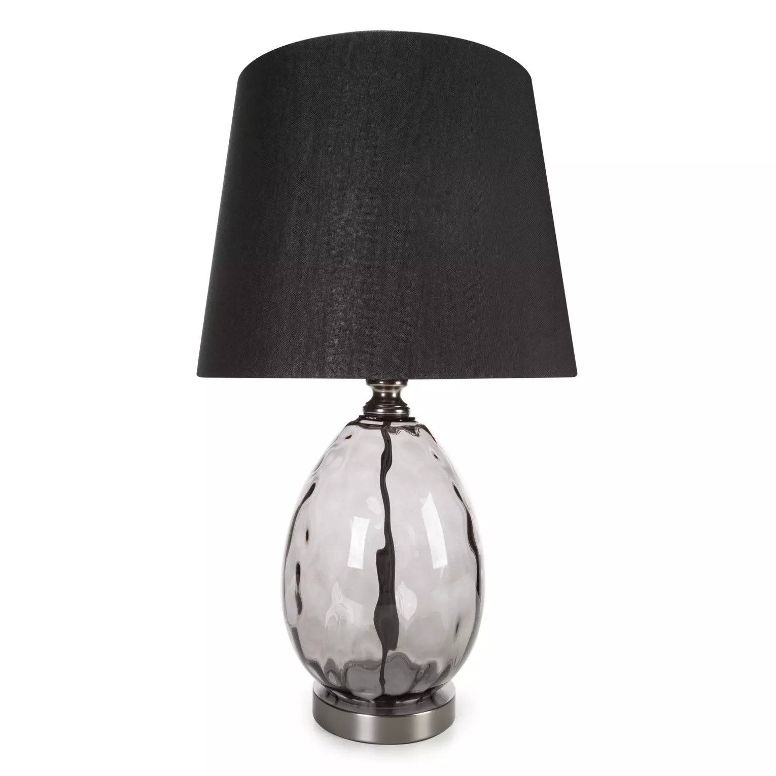 Lampa stołowa nocna czarna MAYA z podstawą z dymionego szkła 30 x 59 cm MAYA Eurofirany