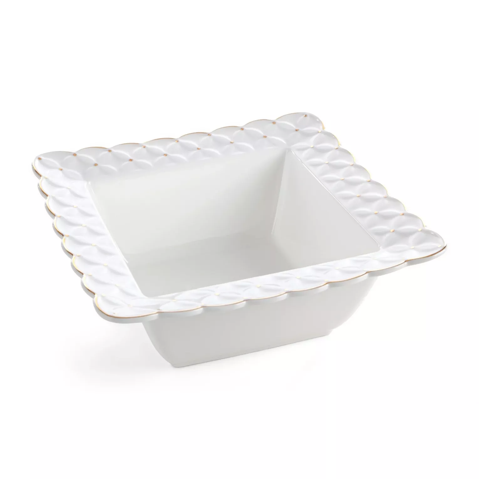 Misa ceramiczna dekoracyjna kremowa z złotymi akcentami 23x23x9 cm BELIA Eurofirany
