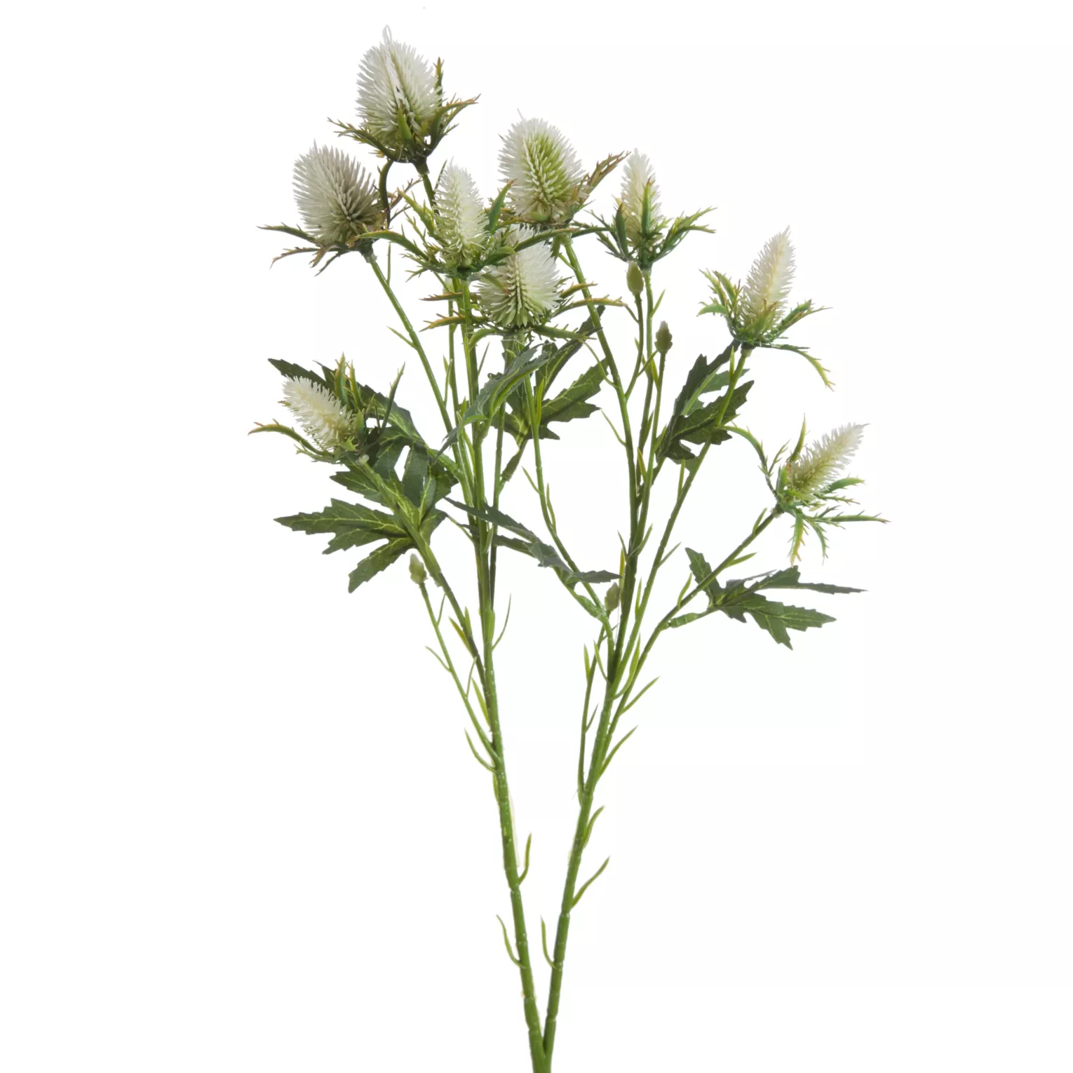 Gałązka sztuczna oset kremowo, zielona 68 cm
