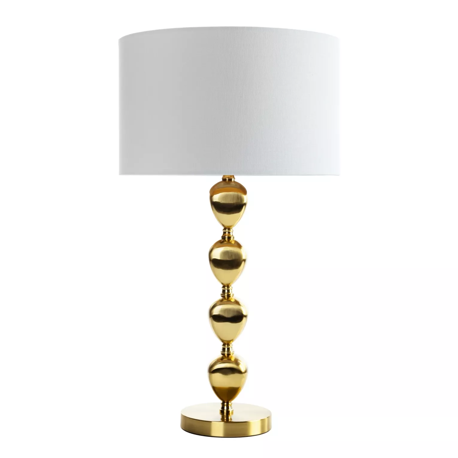 Lampa stołowa do salonu biało, złota CELIA z matowym abażurem 38 x 67 cm CELIA Eurofirany