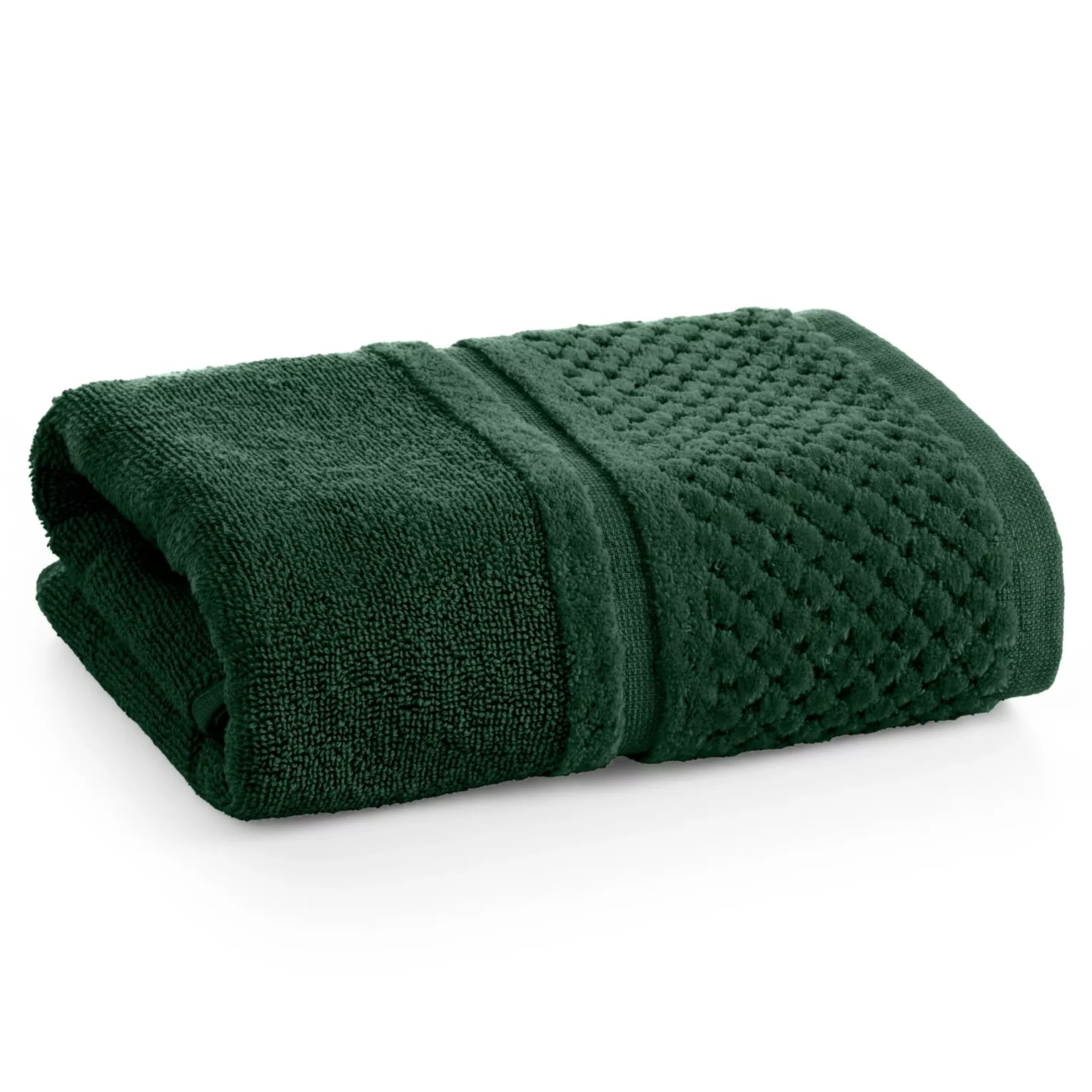 Ręcznik do rąk 30x50 cm bawełniany kolor butelkowy zielony z efektowną bordiurą 550 g/m2 IBIZA Eurofirany