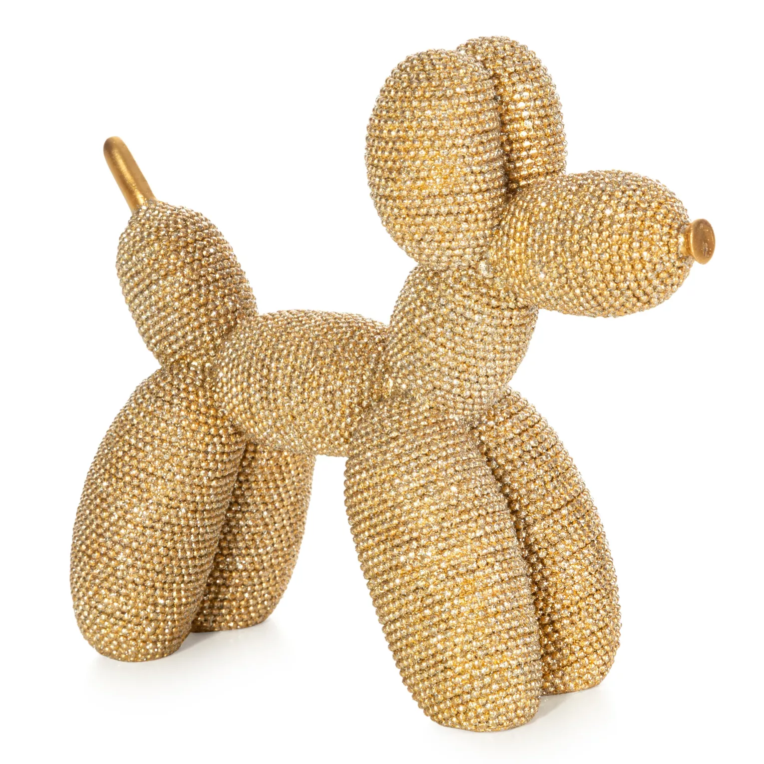 Figurka złota pies o drobnym strukturalnym wzorze 18x7x16 cm ELDO 2 Eurofirany