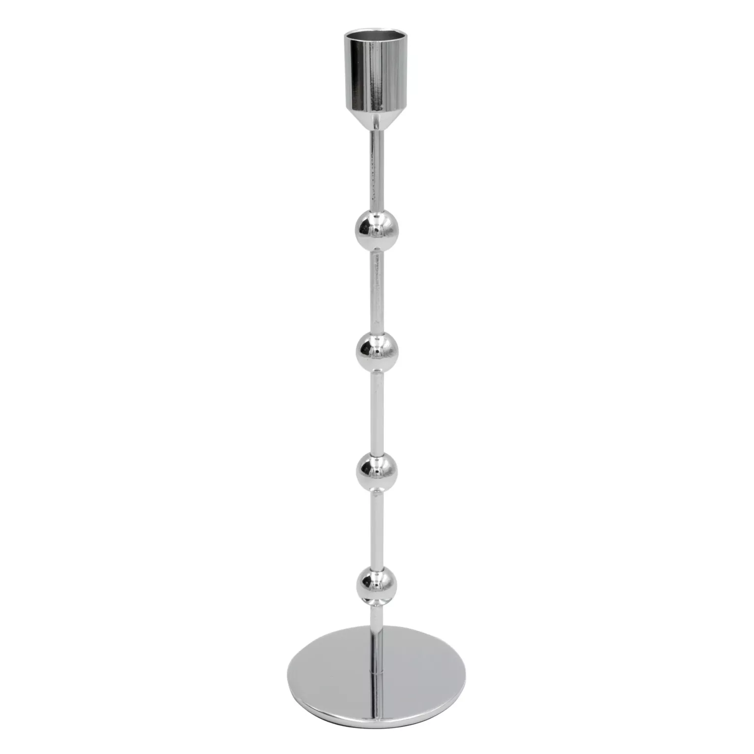 Świecznik srebrny dekoracyjny w minimalistycznym stylu średnica 8x29 cm CELI Eurofirany