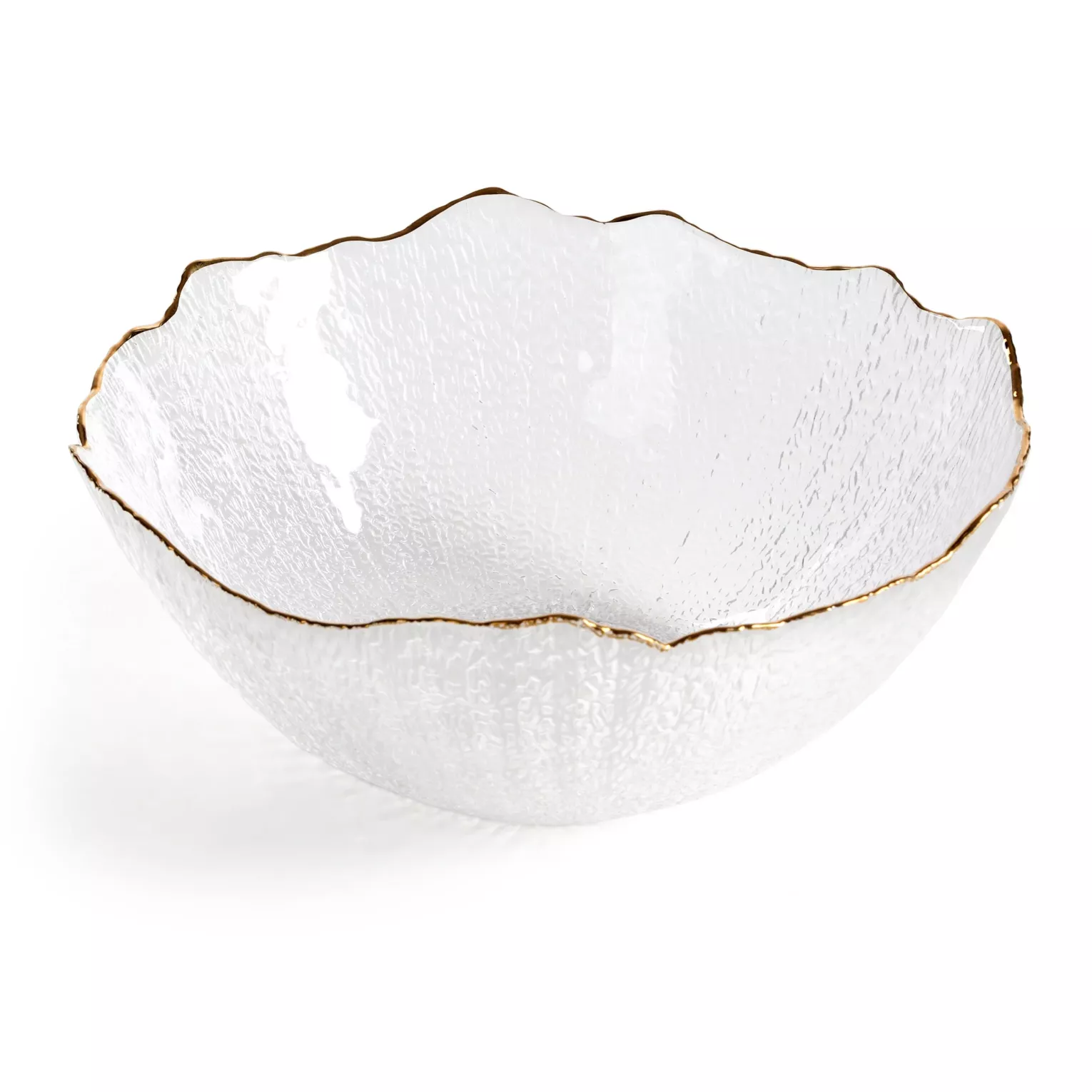 Misa szklana biało, złota o ozdobnym tłoczonym wzorze 25x11 cm TAMARA Eurofirany
