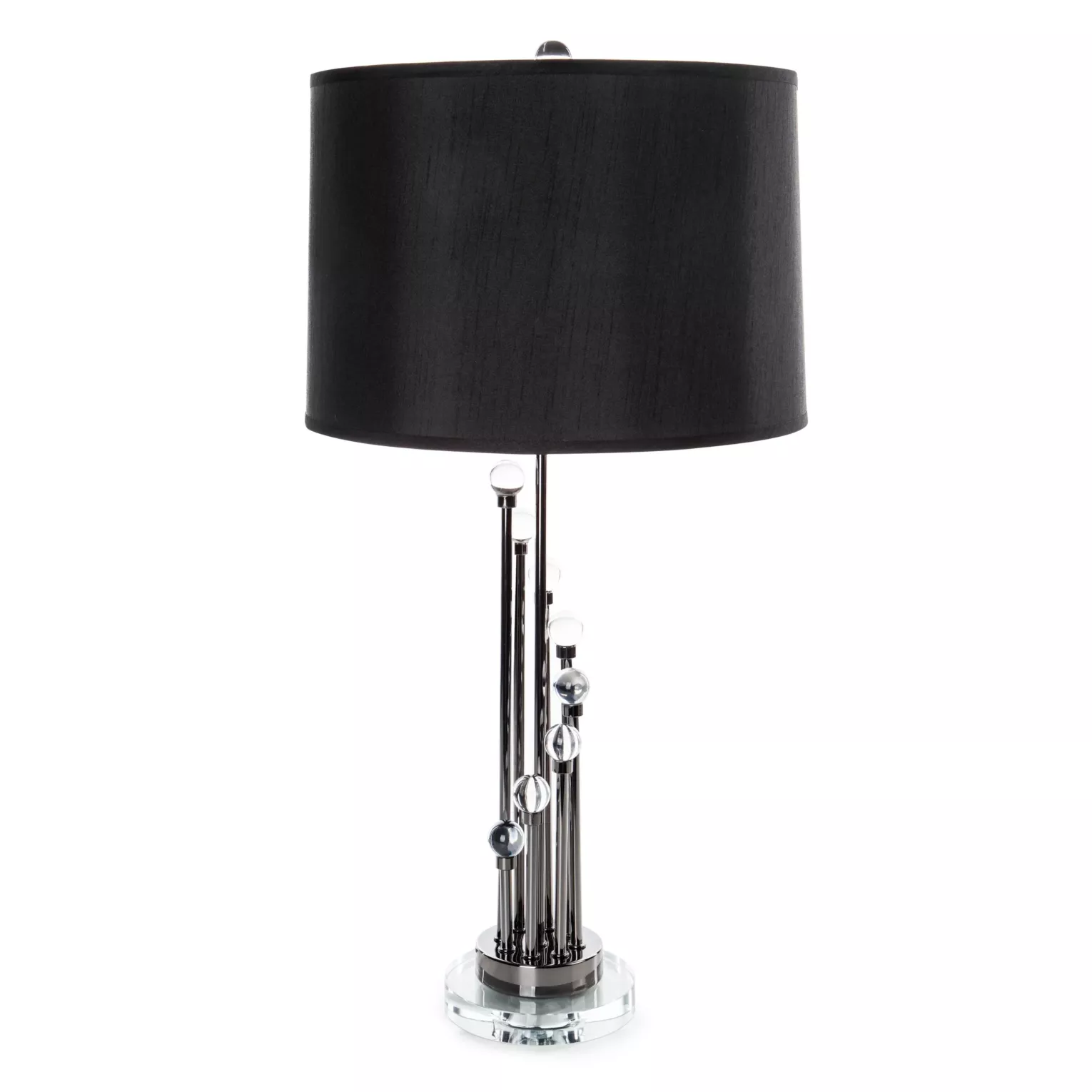 Lampa stołowa do pokoju czarna zdobiona kryształkami 38 x 75 cm ISLA Eurofirany