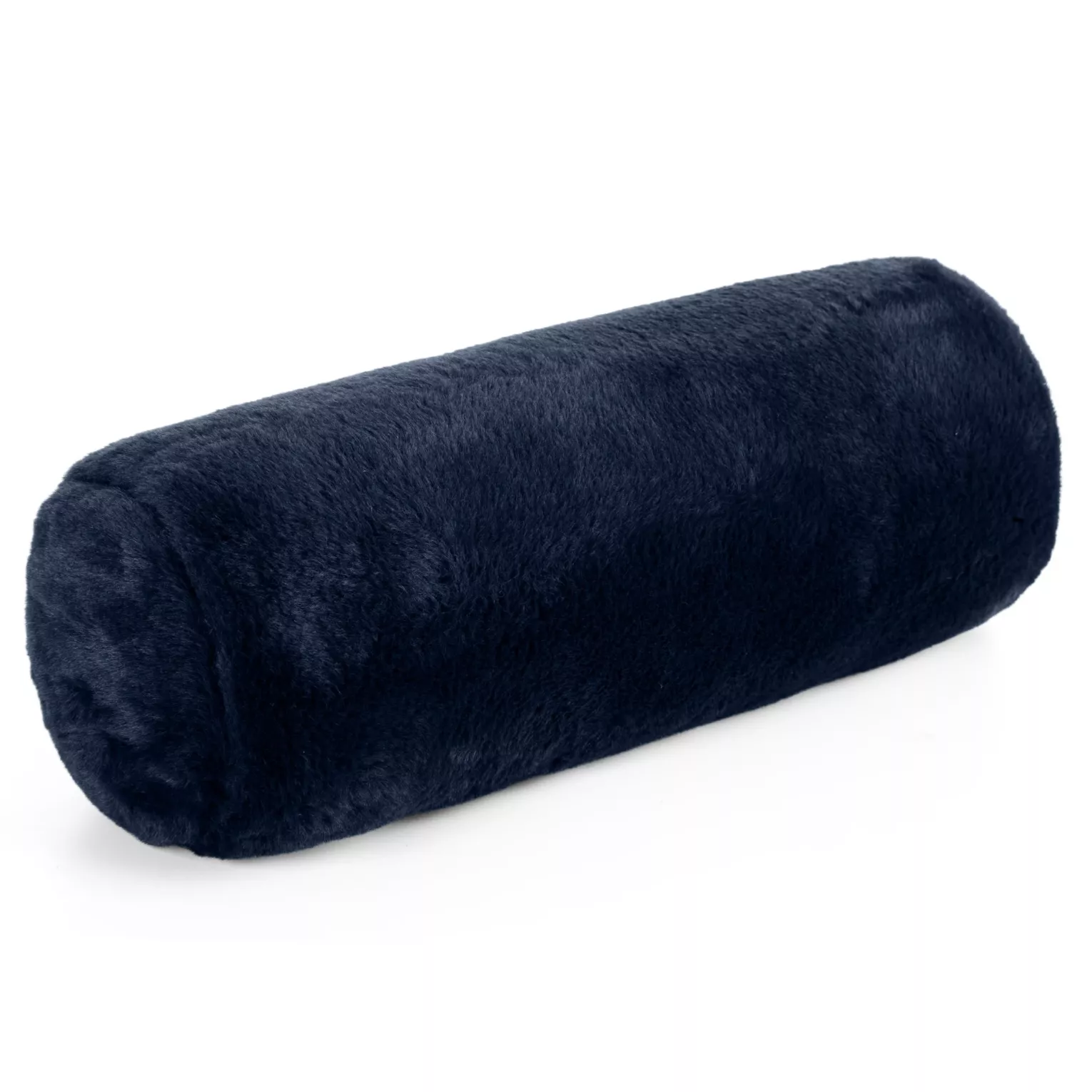 Poduszka wałek 15x45 cm granatowa z miękkiej futrzanej tkaniny  NINA Eurofirany