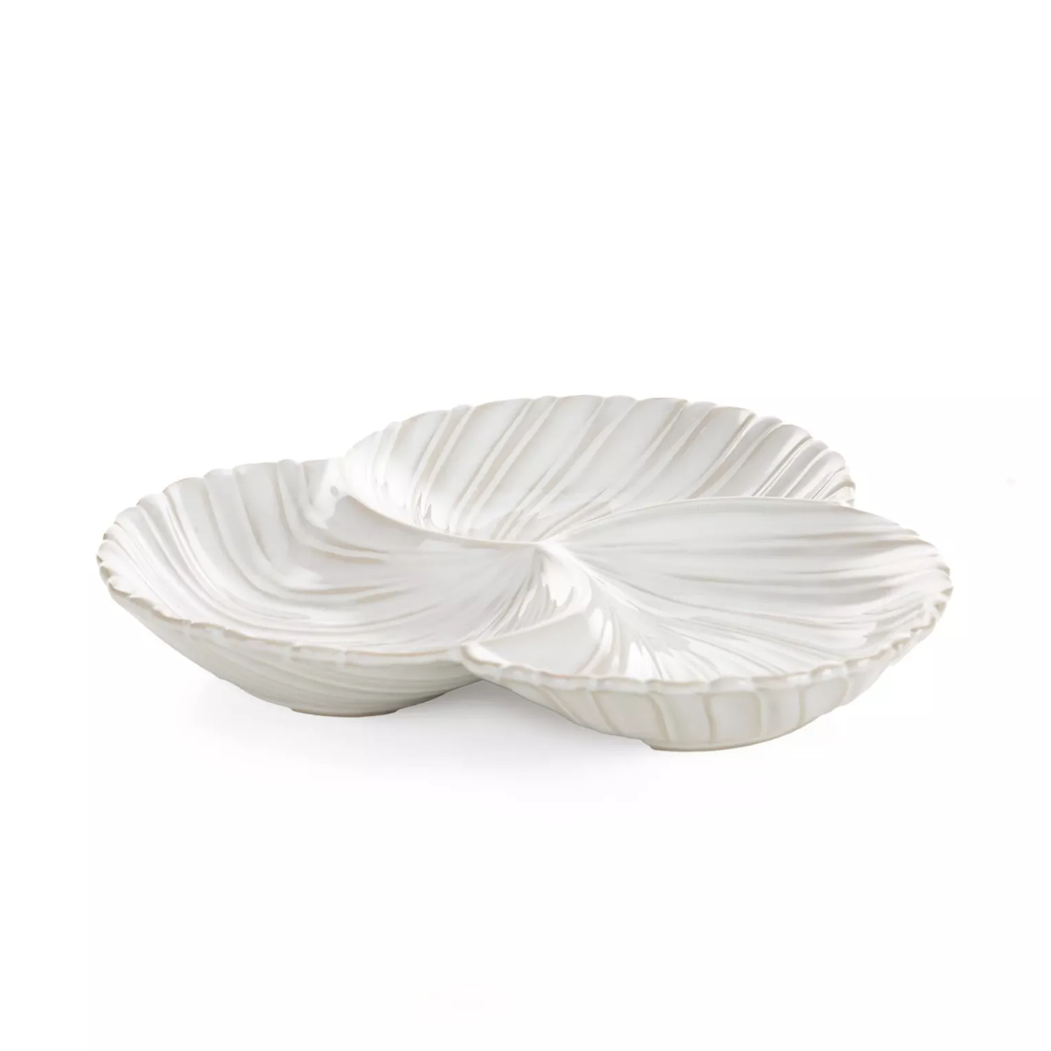 Miseczki ceramiczne dekoracyjna kremowe z przecieranym wzorem w stylu eko 25x25x4 cm AVRIL Eurofirany