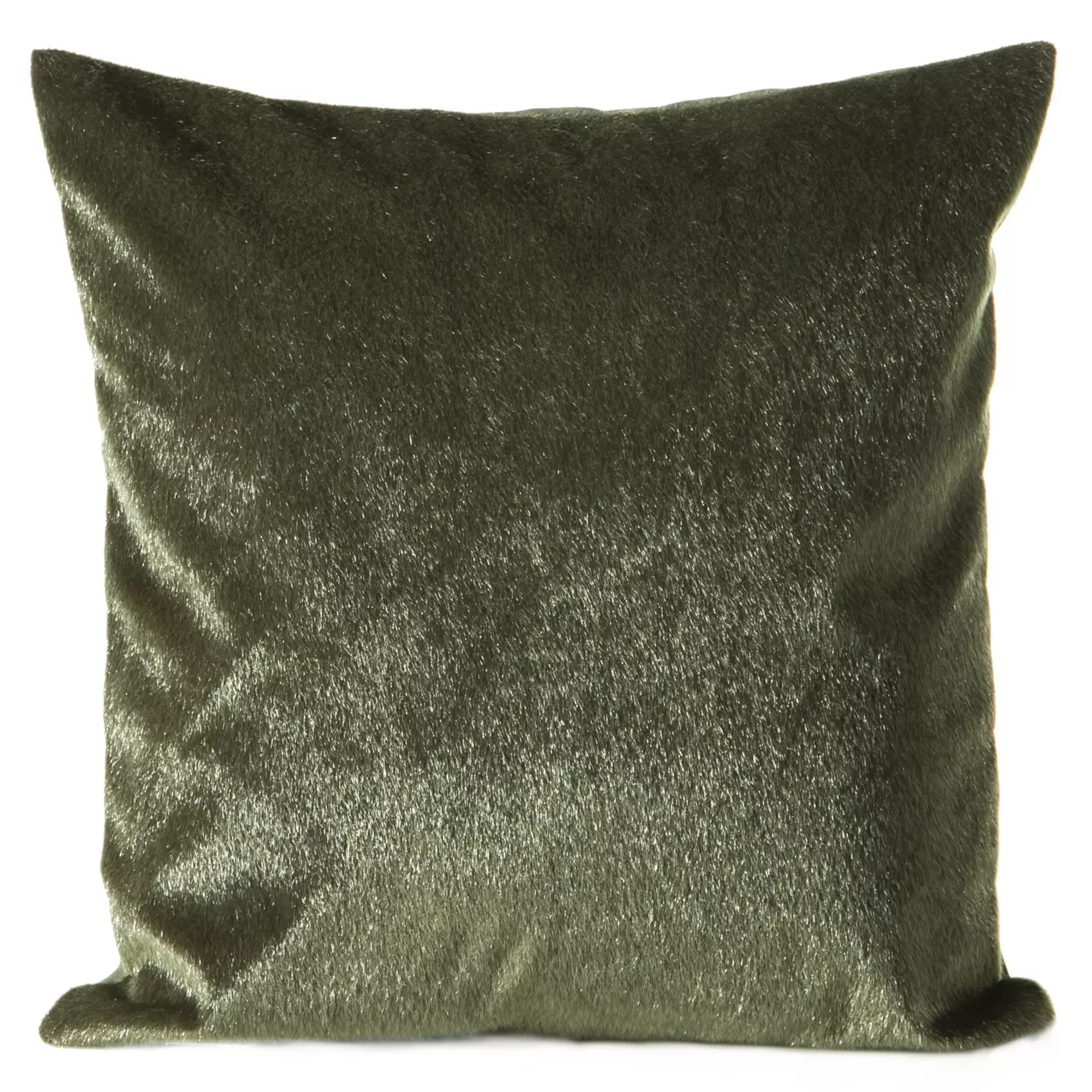 Poszewka na poduszkę 45x45 cm z futerka z krótkim włosem oliwkowa PELO ELLA LINE Eurofirany