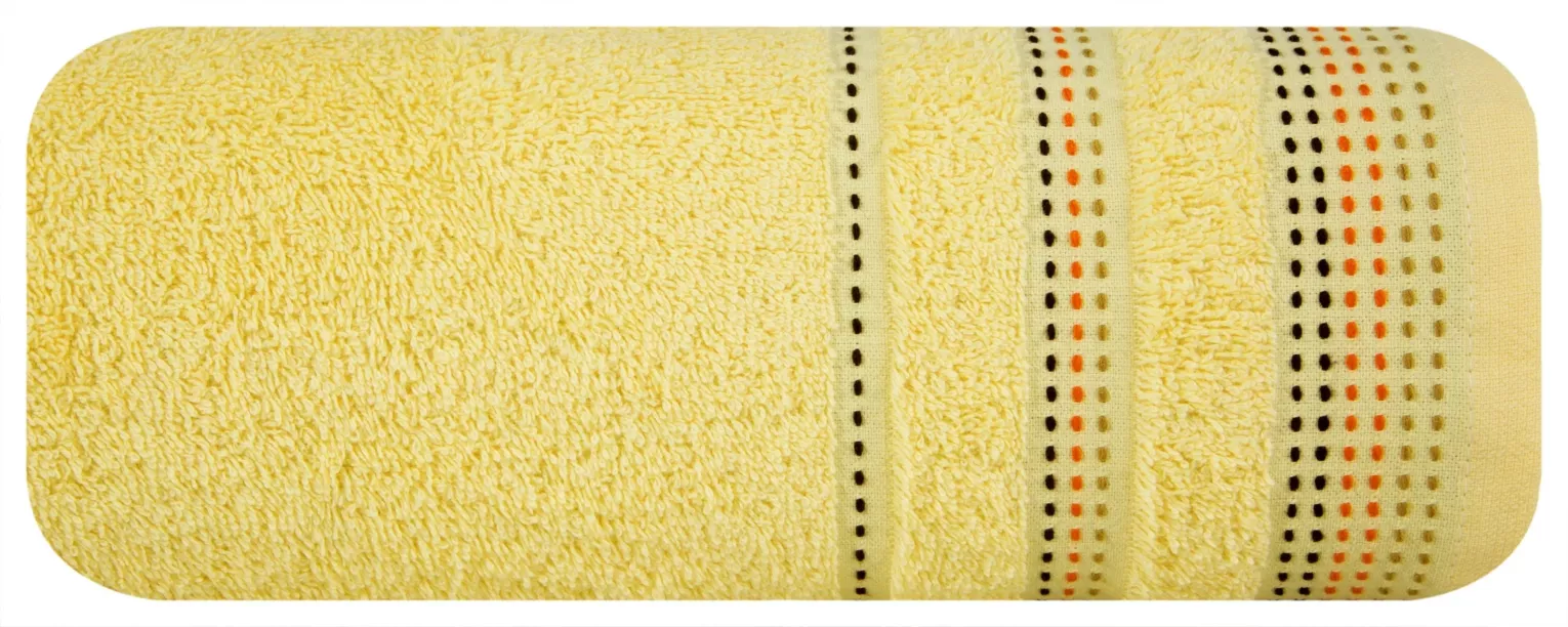 Ręcznik do rąk 30x50 cm bawełniany kolor żółty z ozdobnym stębnowaniem 500 g/m2 POLA Eurofirany
