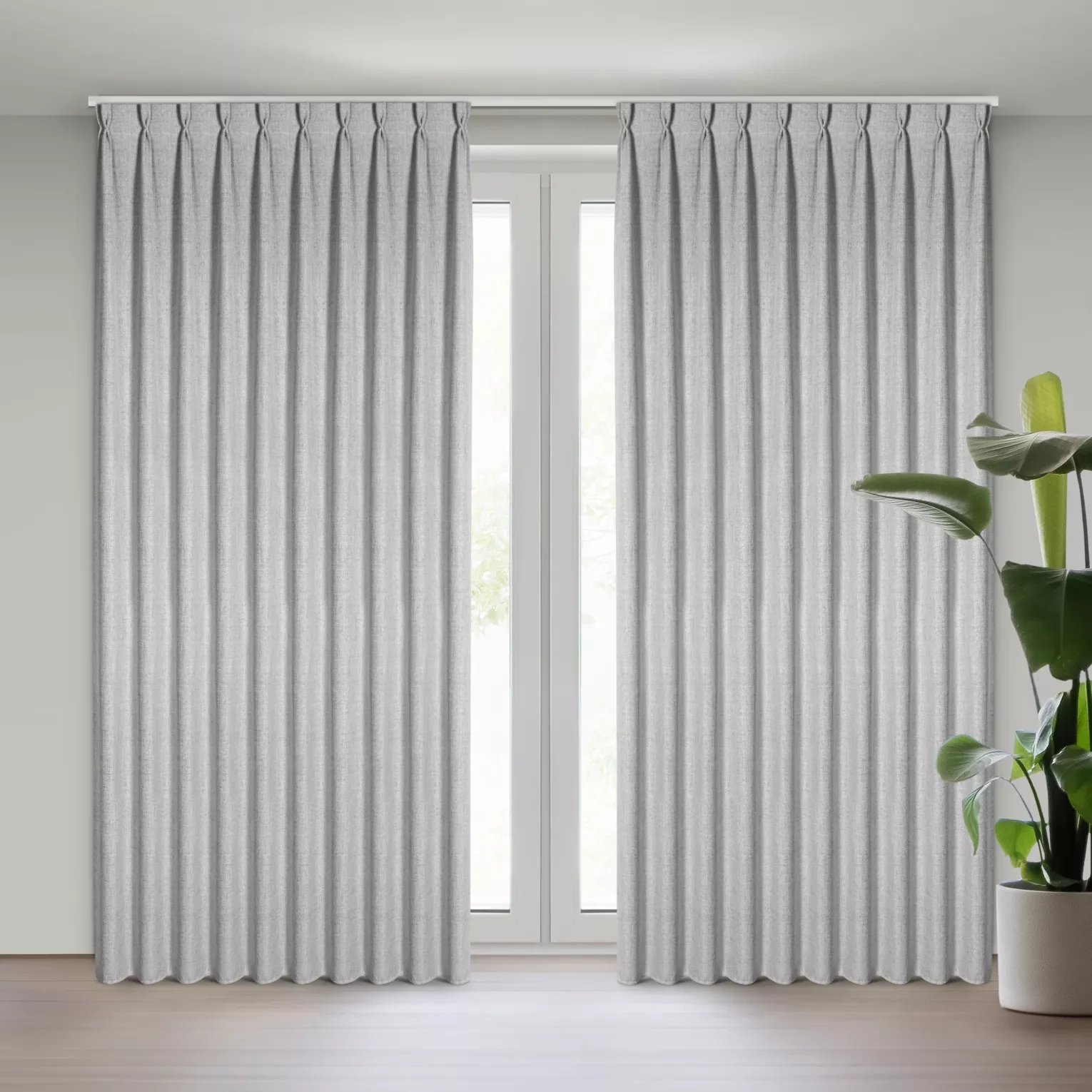 Zasłona srebrna o płóciennym splocie z efektem melanżu 125x270 cm system flex - JULA Eurofirany