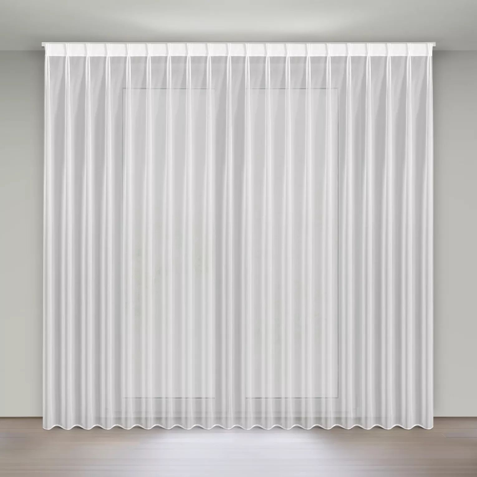 Firana biała z gładkiego woalu 230x270 cm system flex - LUCY Eurofirany