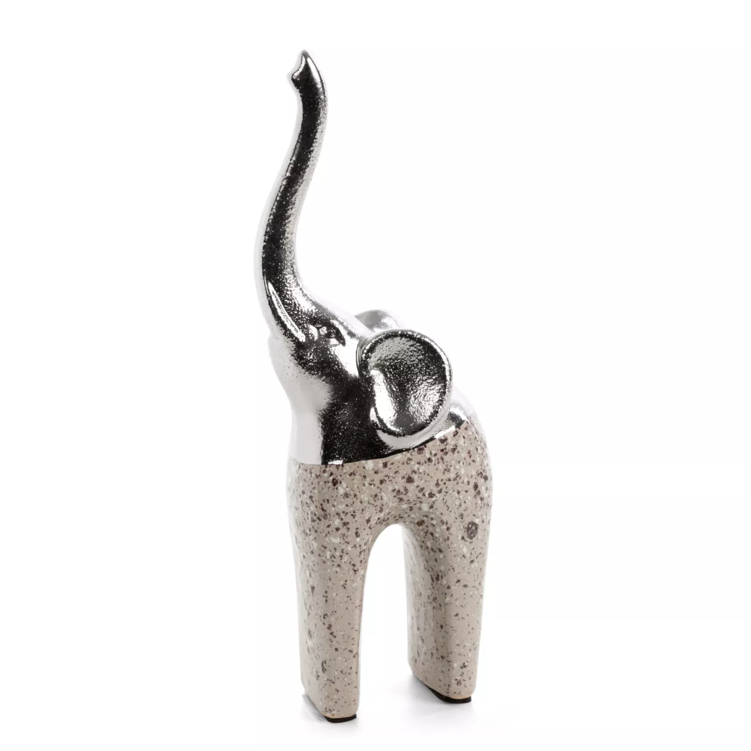 Figurka dekoracyjna srebrna w kształcie słonia 11x7x30 cm LAILA Eurofirany