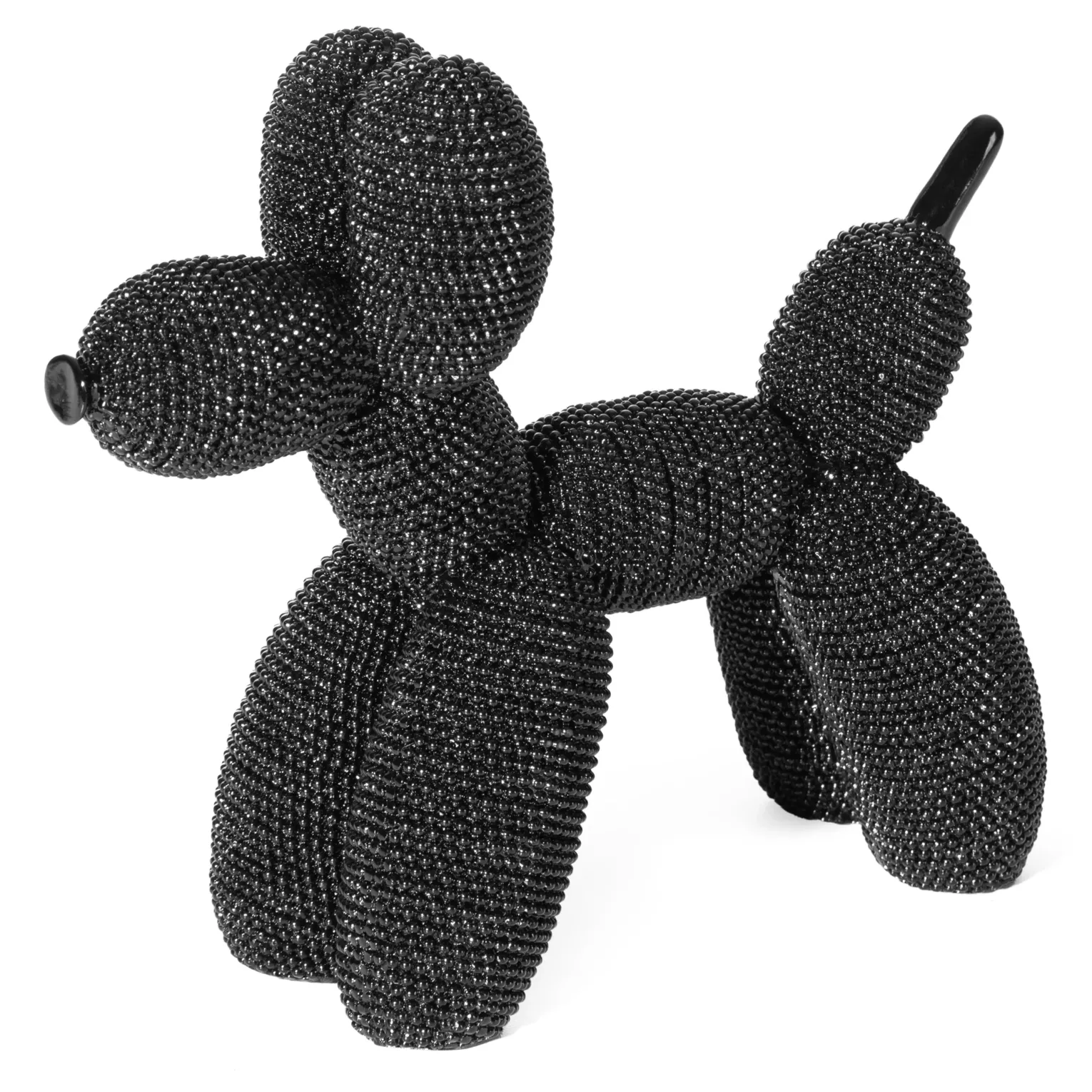 Figurka czarna pies o drobnym strukturalnym wzorze 18x7x16 cm ELDO 3 Eurofirany