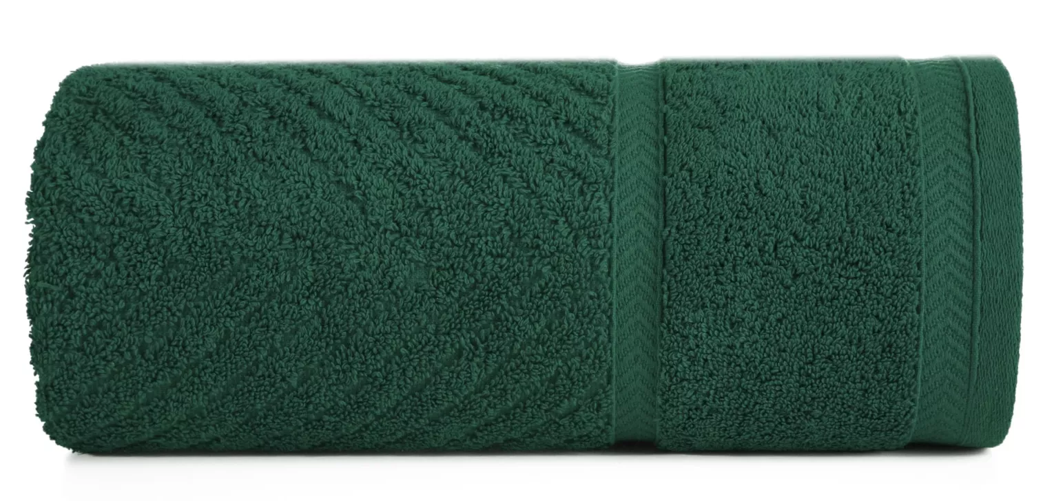 Ręcznik do rąk 30x50 cm bawełniany kolor butelkowy zielony ze wzorem zygzaka 500 g/m2 KALIA Reina Line Eurofirany