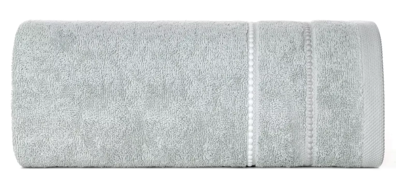 Ręcznik do rąk 30x50 cm bawełniany kolor jasnoszary z kontrastującymi paseczkami 500 g/m2 SUZI Eurofirany