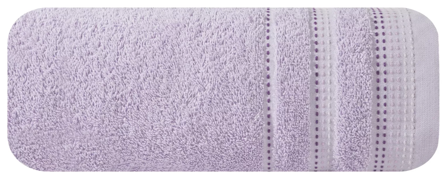 Ręcznik do rąk 30x50 cm bawełniany kolor liliowy z ozdobnym stębnowaniem 500 g/m2 POLA Eurofirany