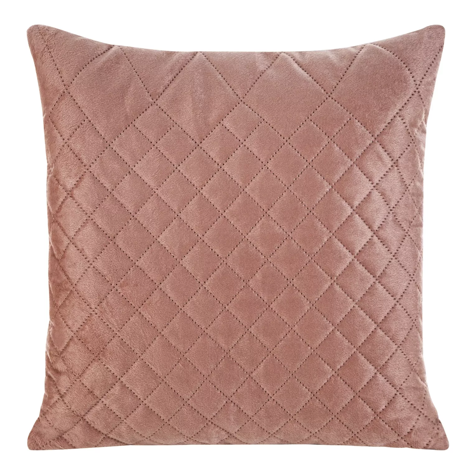 Poszewka na poduszkę 40x40 cm welwetowa pikowana metodą hot press w geometryczny wzór różowa LUIZ 3 DESIGN 98 Eurofirany