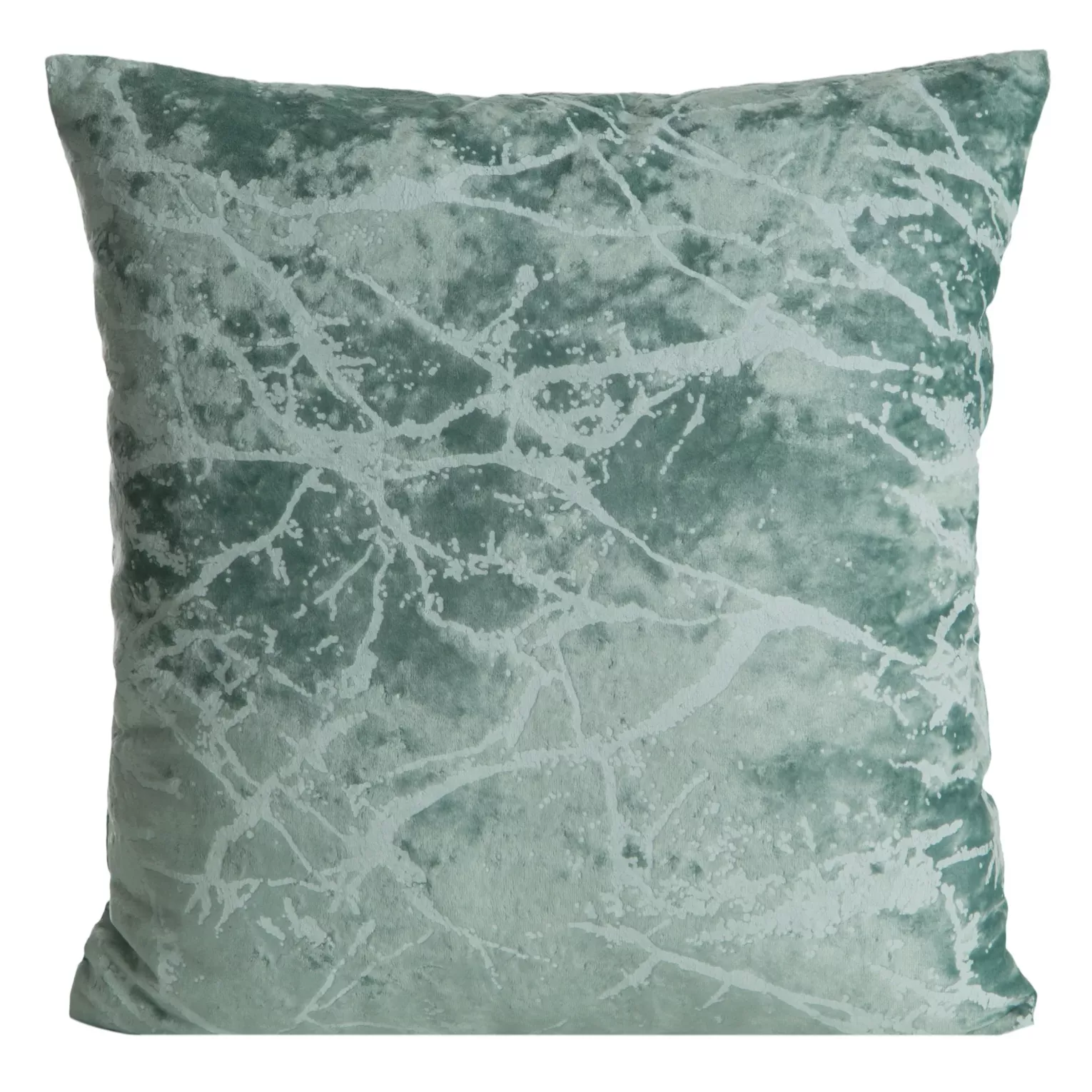 Poszewka na poduszkę 45x45 cm welwetowa z marmurkowym wzorem zielona VELVET 72 EUROFIRANY PREMIUM