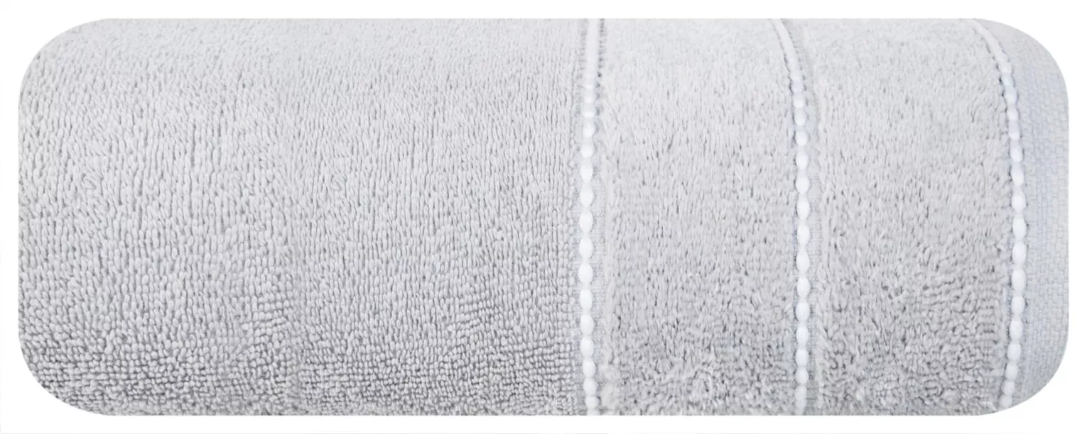 Ręcznik kąpielowy 70x140 cm bawełniany kolor srebrny z welwetową bordiurą 500 g/m2 JESSI Eurofirany