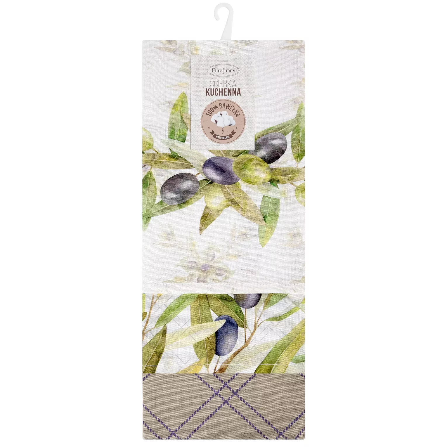 Komplet ściereczek kuchennych  3szt 50x75 cm bawełniany kolor biały,zielony 200 g/m2  OLIVE Eurofirany
