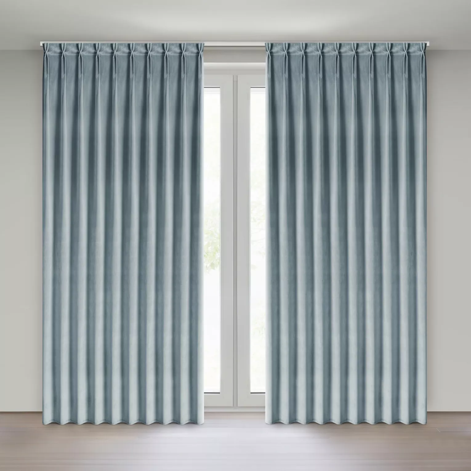 Zasłona srebrna z welwetowej tkaniny 125x270 cm system flex - MELANIE Eurofirany