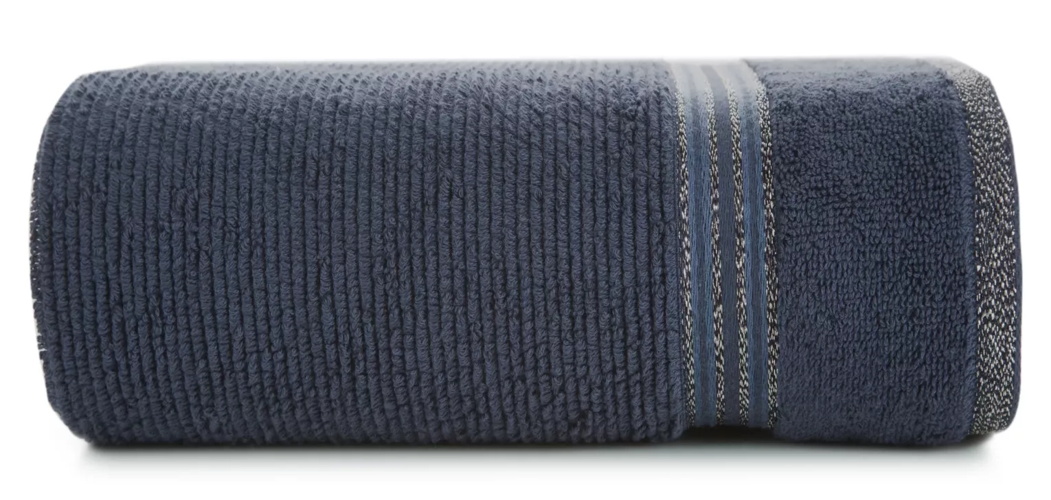 Ręcznik do rąk 30x50 cm bawełniany kolor granatowy z błyszczącą bordiurą 530 g/m2 FILON Eurofirany
