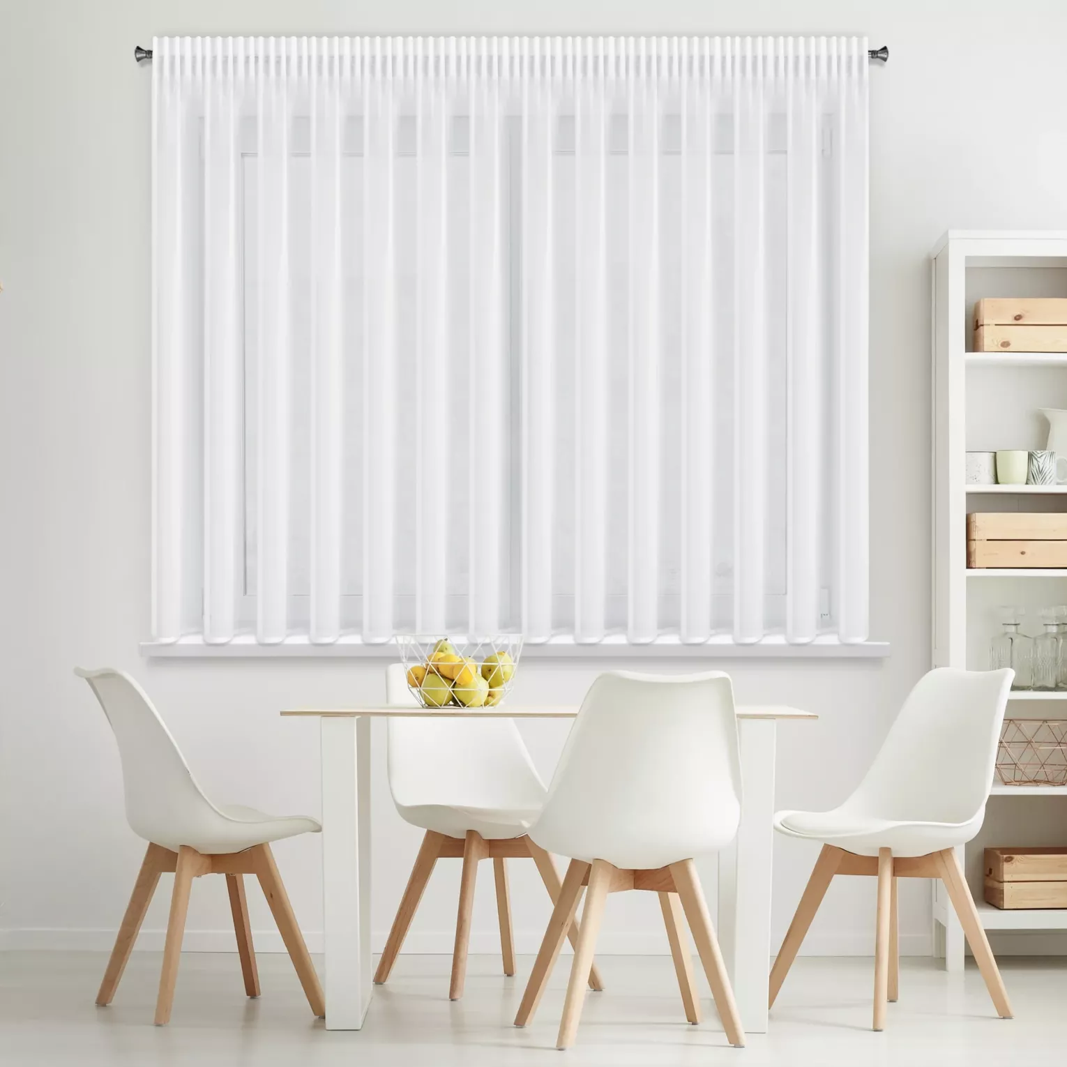 Firana biała z gładkiego szyfonu 350x150 cm taśma - DALIA Eurofirany