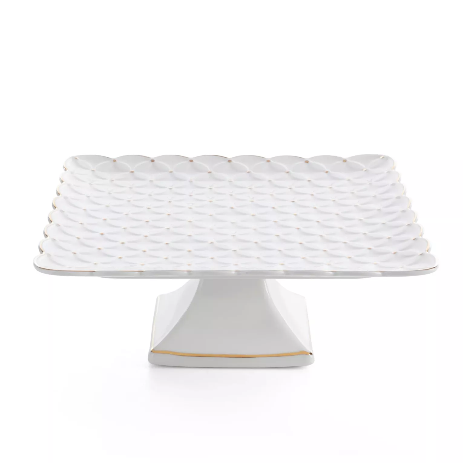 Patera ceramiczna dekoracyjna kremowa z złotymi akcentami 27x27x10 cm BELIA Eurofirany