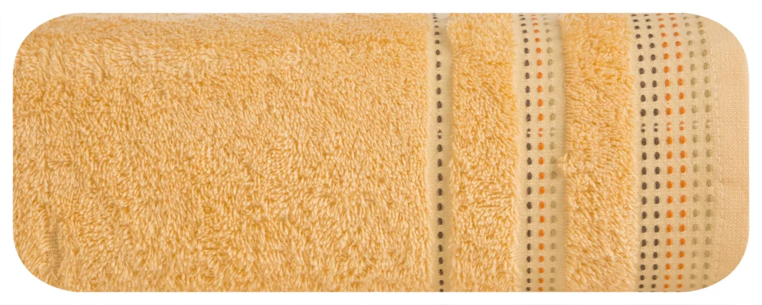 Ręcznik kąpielowy 50x90 cm bawełniany kolor jasnopomarańczowy z ozdobnym stębnowaniem 500 g/m2 POLA Eurofirany