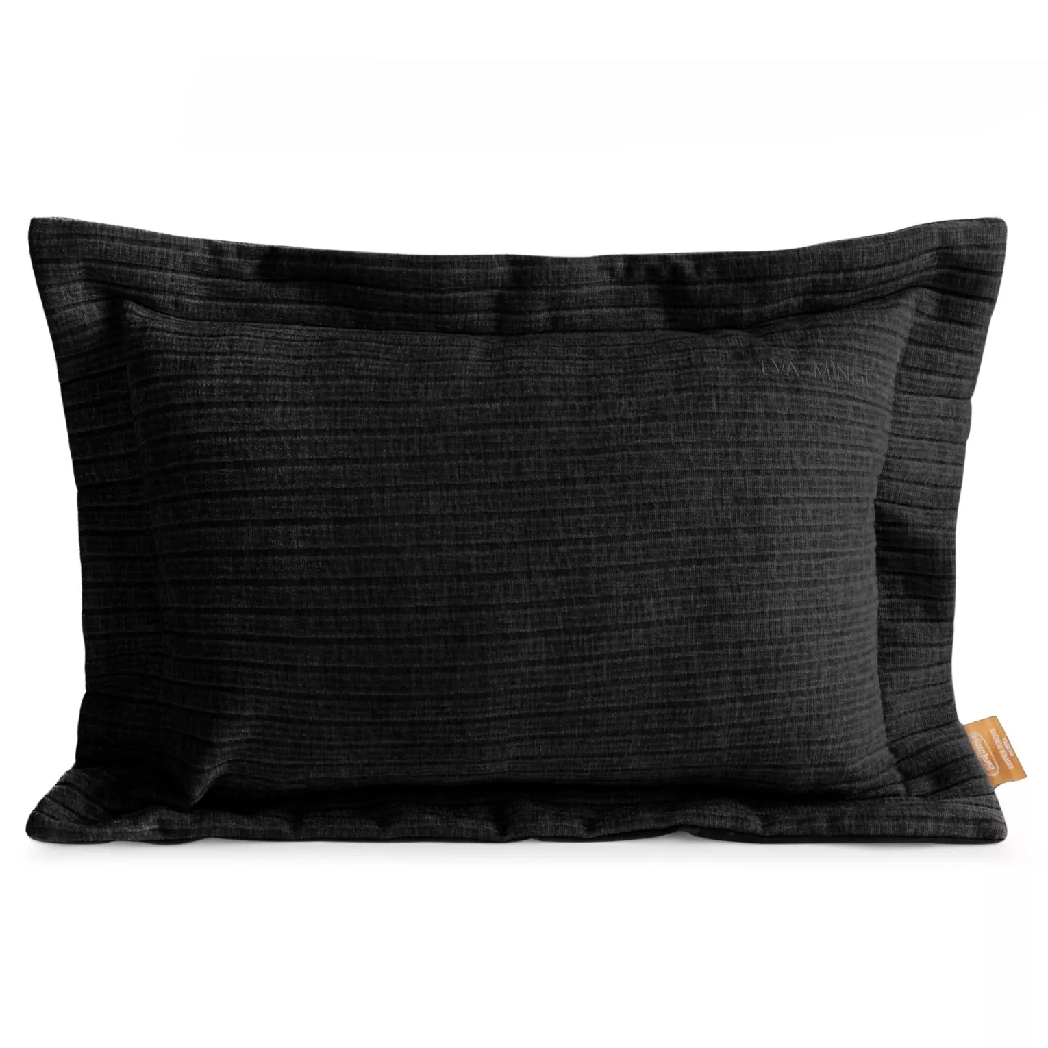 Poszewka na poduszkę  40x60 cm z szenilowej tkaniny czarna w drobne prążki Eva Minge Elegante Eurofirany