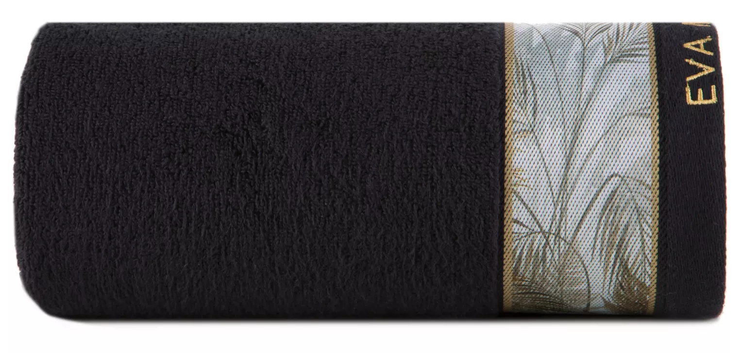 Ręcznik do rąk 30x50 cm bawełniany kolor czarny z designerską bordiurą 500 g/m2 EVA 17 Eva Minge Eurofirany