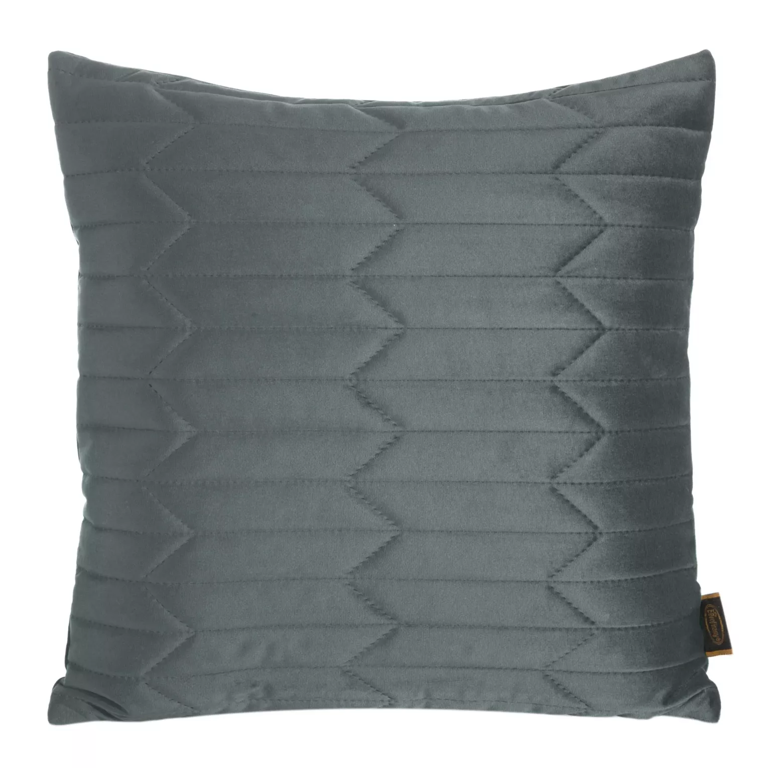 Poszewka na poduszkę 45x45 cm welwetowa pikowana metodą hot press w geometryczny wzór ciemnomiętowa SOFIA EUROFIRANY PREMIUM