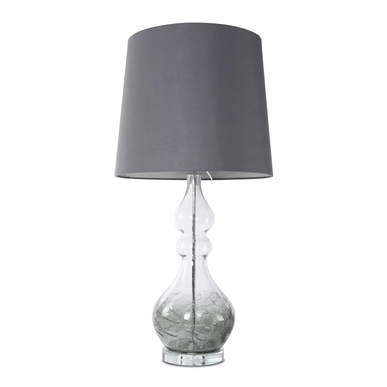 Lampa stołowa do kuchni stalowa zdobiona szklaną podstawą 32 x 76 cm TIANA Eurofirany