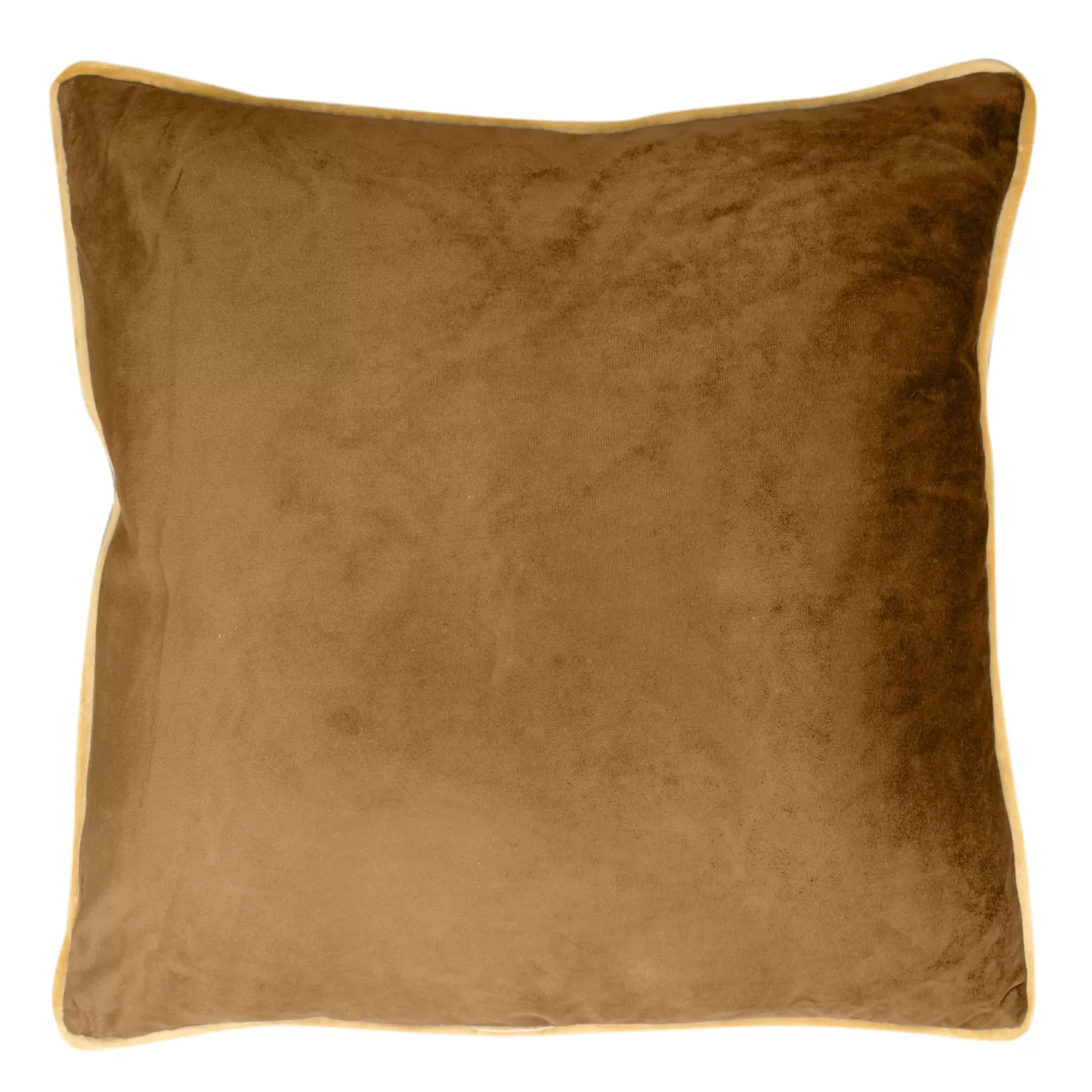 Poszewka na poduszkę 45x45 cm welwetowa z ozdobną wypustką miodowo, złota BUTTI Eurofirany